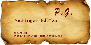 Puchinger Géza névjegykártya